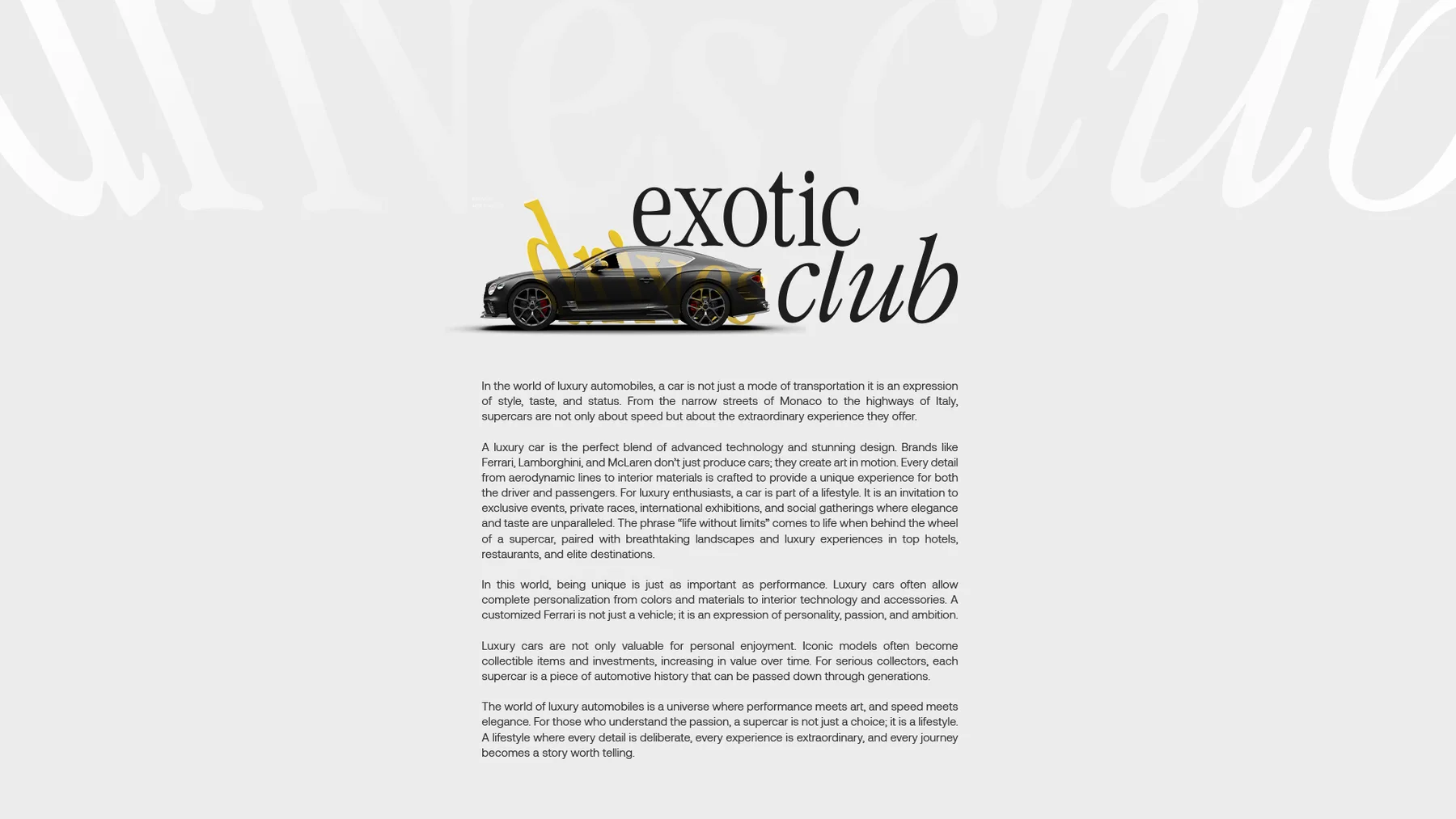 exotic drivers club — brand application 3